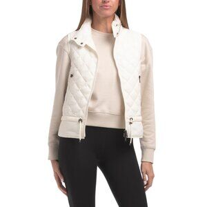 BOGNER Off White Cinched Quilted Vest